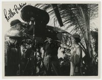 8y273 MILLIE PERKINS signed 8x10.25 still 1964 great candid by cameras filming Ensign Pulver!