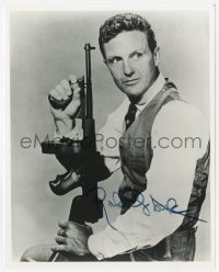 8y932 ROBERT STACK signed 8x10 REPRO still 1980s as Eliot Ness with Tommygun from The Untouchables!