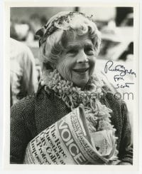 8y944 RUTH GORDON signed 8x10 REPRO still 1980s great smiling close up holding newspaper!