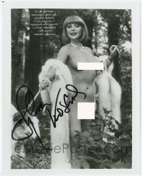 8y966 SYLVA KOSCINA signed 8x10 REPRO still 1980s completely nude portrait while walking dog!