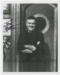 8y975 TOM HATTEN signed 8x10 REPRO still 1980s smiling close up with his arms crossed!