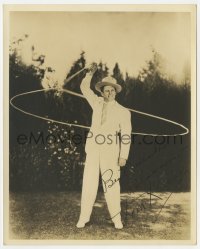 8y305 TOM KEENE signed deluxe 8x10 still 1920s the cowboy star showing off his lasso skills!