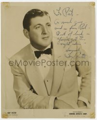 8y525 TONY PASTOR signed 8x10 publicity still 1940s c/u of the orchestra leader in tux by Bruno!