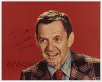 8y604 TONY RANDALL signed color 8x10 REPRO still 1982 great head & shoulders c/u in plaid suit!