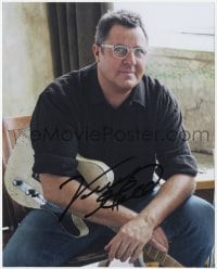 8y609 VINCE GILL signed color 8x10 REPRO still 2000s c/u of the country music singer w/guitar!