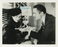 8y997 WILLIAM POWELL signed 8x10 REPRO still 1980s giving gun to Maureen O'Sullivan in The Thin Man!