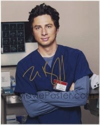 8y612 ZACH BRAFF signed color 8x10 REPRO still 2000s great portrait in costume from TV's Scrubs!