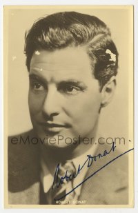 8y392 ROBERT DONAT signed 4x6 fan photo 1930s great portrait of the star with the marvelous voice!