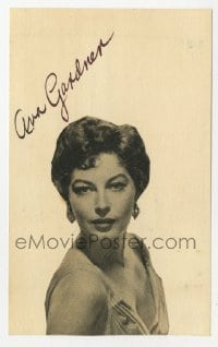 8y402 AVA GARDNER signed 3x5 index card 1980s it can be framed & displayed with a repro still!