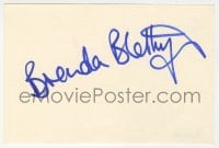 8y405 BRENDA BLETHYN signed 4x6 index card 1980s it can be framed & displayed with a repro still!