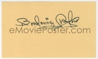 8y407 BRODERICK CRAWFORD signed 3x5 index card 1980s it can be framed & displayed with a repro still!