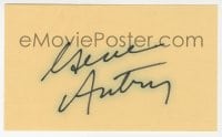 8y430 GENE AUTRY signed 3x5 index card 1980s it can be framed & displayed with a repro still!