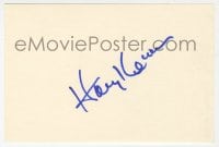 8y435 HARVEY KORMAN signed 4x6 index card 1980s it can be framed & displayed with a repro still!