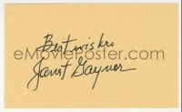 8y442 JANET GAYNOR signed 3x5 index card 1980s it can be framed & displayed with a repro still!