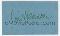 8y445 JIM HENSON signed 3x5 index card 1980s it can be framed & displayed with a repro still!