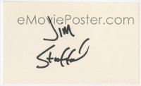 8y446 JIM STAFFORD signed 3x5 index card 1980s it can be framed & displayed with a repro still!