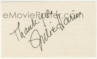 8y457 JULIE HARRIS signed 3x5 index card 1980s can be framed & displayed with a repro still!