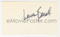 8y458 LAUREN BACALL signed 3x5 index card 1980s it can be framed & displayed with a repro still!