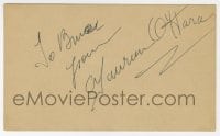 8y471 MAUREEN O'HARA signed 3x5 index card 1950s it can be framed & displayed with a repro still!
