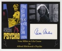 8y503 VERA MILES signed 3x5 index card with 8x10 REPRO 1980s with images from Hitchcock's Psycho!
