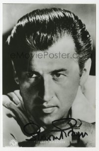 8y614 STEWART GRANGER signed 4x6 REPRO 1980s head & shoulders portrait when he was at MGM!