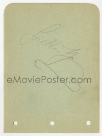 8y351 LORETTA YOUNG signed 5x6 album page 1940s it can be framed with the included still!