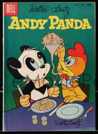 8y088 WALTER LANTZ signed comic book 1942 + 1958 Andy Panda #42, includes 8x10 w/Woody Woodpecker!