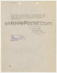 8y096 MARY ASTOR signed contract 1943 from MGM letting her appear on a CBS radio show!