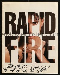 8y045 KATE HODGE signed presskit w/ 2 stills 1992 great images from Rapid Fire!