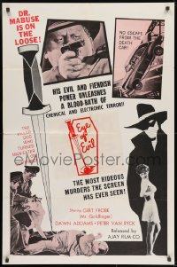 8z002 1000 EYES OF DR MABUSE 1sh 1966 Fritz Lang, a blood-bath of chemical & electronic terror!