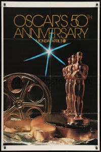8z016 50TH ANNUAL ACADEMY AWARDS 1sh 1978 ABC, great image of Oscar statue!