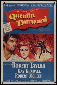 8z025 ADVENTURES OF QUENTIN DURWARD 1sh 1955 English hero Robert Taylor & pretty Kay Kendall!