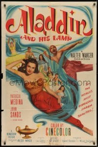 8z029 ALADDIN & HIS LAMP 1sh 1952 Patricia Medina & the world's most gorgeous harem girls