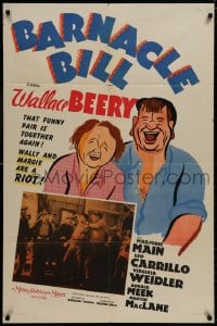 8z071 BARNACLE BILL style C 1sh 1941 sailor Wallace Beery with Marjorie Main & fighting on dock!