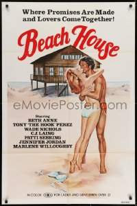 8z075 BEACH HOUSE 1sh 1981 sexy beach art, where promises are made and lovers come together!