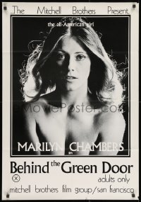 8z080 BEHIND THE GREEN DOOR 25x36 1sh 1972 Mitchell Bros' classic, c/u sexy naked Marilyn Chambers!