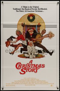 8z166 CHRISTMAS STORY studio style 1sh 1983 best classic Christmas movie, art by Robert Tanenbaum!