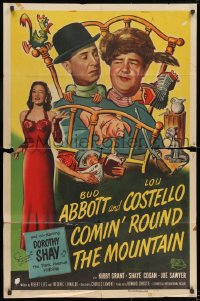8z183 COMIN' ROUND THE MOUNTAIN 1sh 1951 wacky hillbillies Bud Abbott, Lou Costello & Dorothy Shay!
