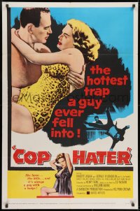 8z189 COP HATER 1sh 1958 Ed McBain gritty film noir, the hottest trap a guy ever fell into!