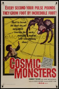 8z190 COSMIC MONSTERS 1sh 1958 cool art of giant spider in web & terrified woman!