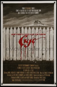 8z198 CUJO 1sh 1983 Stephen King, horrifying artwork of bloody fence & house by Robert Tanenbaum!