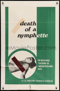 8z217 DEATH OF A NYMPHETTE 1sh 1967 insatiable passions of uncontrollable hate, sexy image!