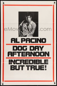 8z235 DOG DAY AFTERNOON teaser 1sh 1975 Al Pacino, Sidney Lumet bank robbery crime classic!