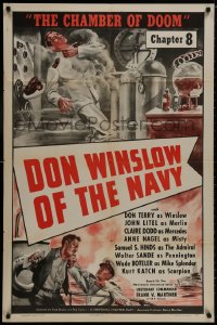 8z237 DON WINSLOW OF THE NAVY chapter 8 1sh 1941 entire serial, Don Terry in the title role, John Litel!