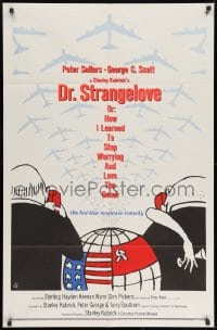 8z241 DR. STRANGELOVE 1sh 1964 Stanley Kubrick classic, Peter Sellers, Tomi Ungerer art!