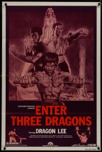 8z243 DRAGON ON FIRE 1sh R1980s Godfrey Ho, Dragon Lee, wild martial arts action!
