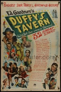 8z249 DUFFY'S TAVERN style A 1sh 1945 art of Paramount's biggest stars including Lake, Ladd & Crosby!