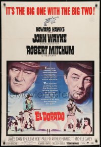 8z256 EL DORADO 1sh 1967 John Wayne, Robert Mitchum, Howard Hawks, big one with the big two!