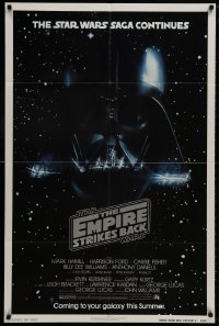 8z263 EMPIRE STRIKES BACK NSS style advance 1sh 1980 George Lucas classic, Darth Vader in space!