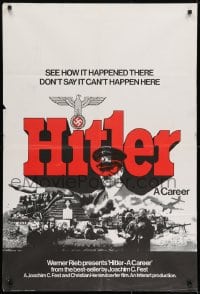 8z417 HITLER A CAREER English 1sh 1977 Hitler - eine Karriere, Der Fuhrer giving Nazi salute!